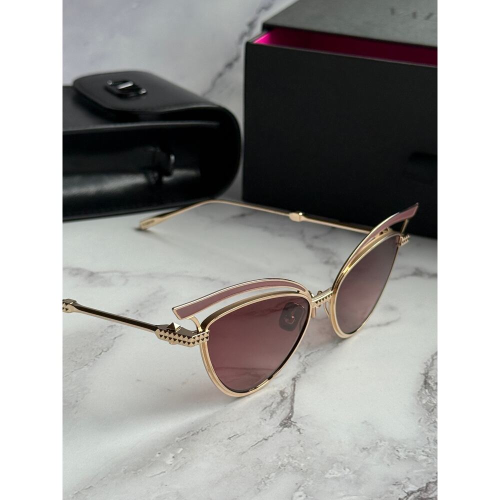 NEW Valentino V-Glassliner VLS118-C Gold Cat Eye Sunglasses - Picture 4 of 10